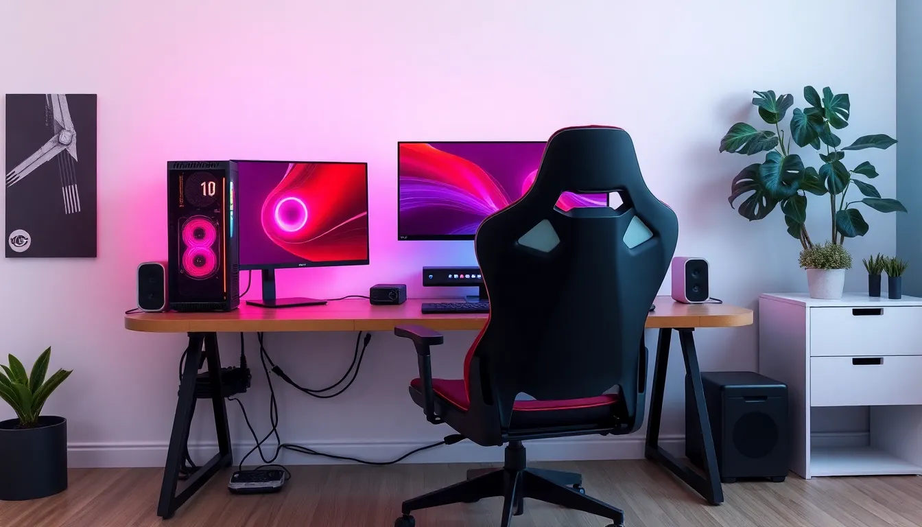 gaming pc desk setup